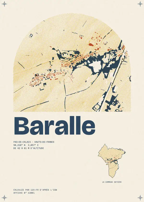 Affiche de Baralle, calculée par 123-fr d'après l'IGN