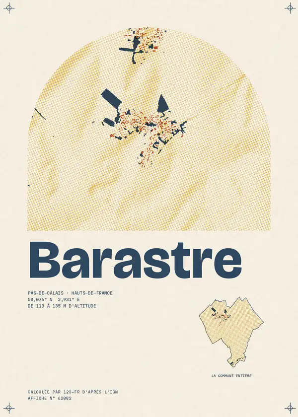 Affiche de Barastre, calculée par 123-fr d'après l'IGN