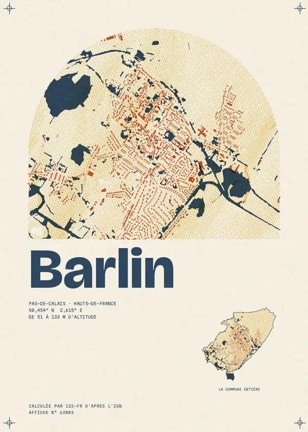 Affiche de Barlin, calculée par 123-fr d'après l'IGN