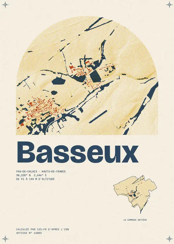 Affiche de Basseux, calculée par 123-fr d'après l'IGN