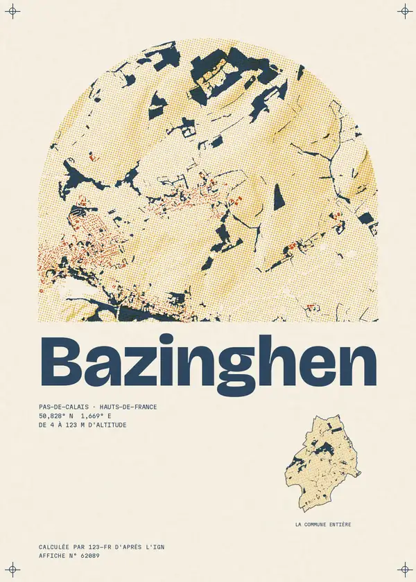 Affiche de Bazinghen, calculée par 123-fr d'après l'IGN