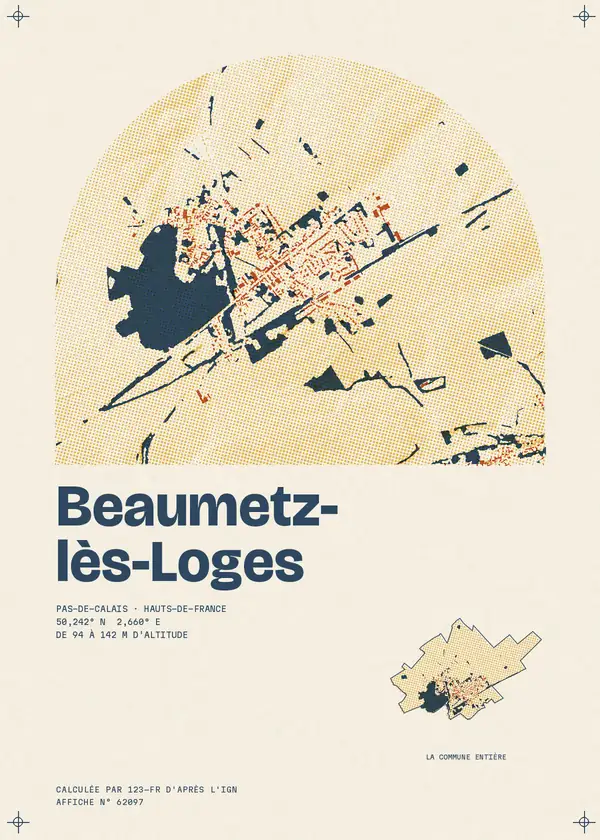Affiche de Beaumetz-lès-Loges, calculée par 123-fr d'après l'IGN