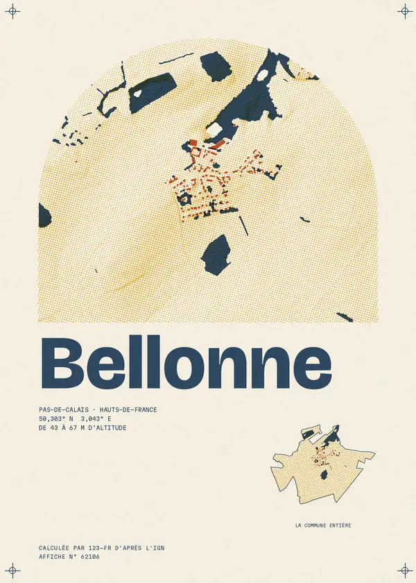 Affiche de Bellonne, calculée par 123-fr d'après l'IGN