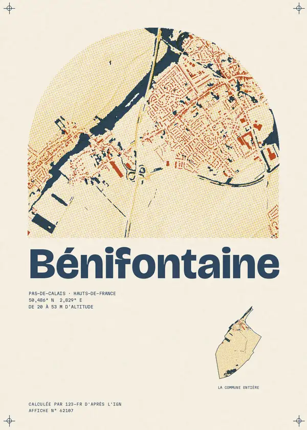 Affiche de Bénifontaine, calculée par 123-fr d'après l'IGN