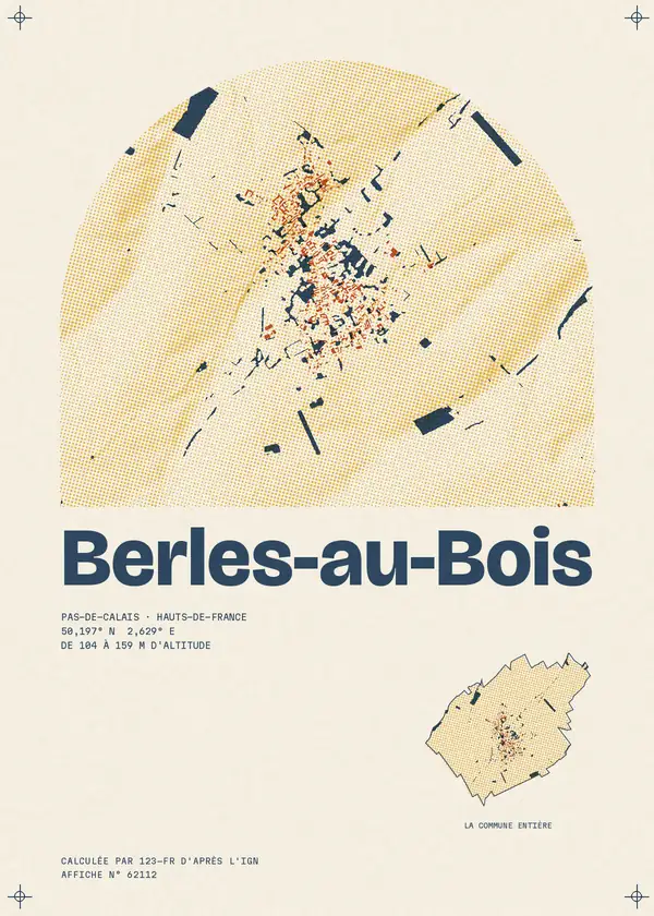 Affiche de Berles-au-Bois, calculée par 123-fr d'après l'IGN