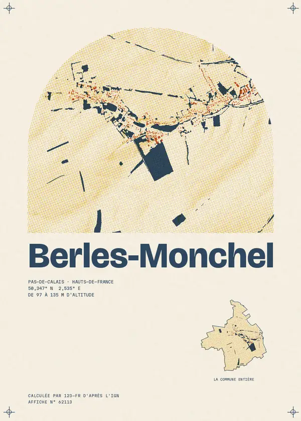 Affiche de Berles-Monchel, calculée par 123-fr d'après l'IGN