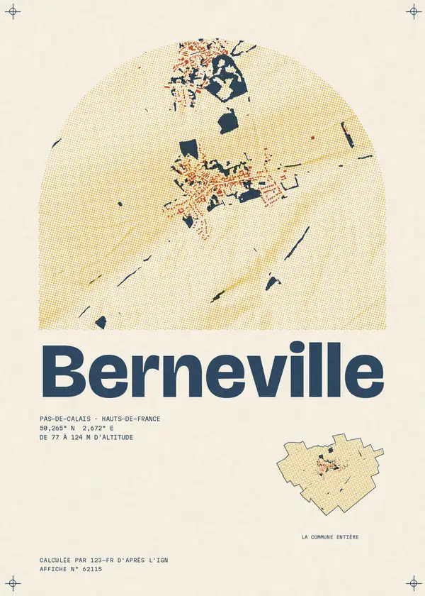 Affiche de Berneville, calculée par 123-fr d'après l'IGN