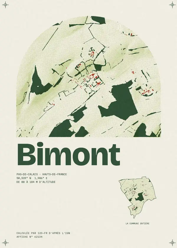 Affiche de Bimont, calculée par 123-fr d'après l'IGN