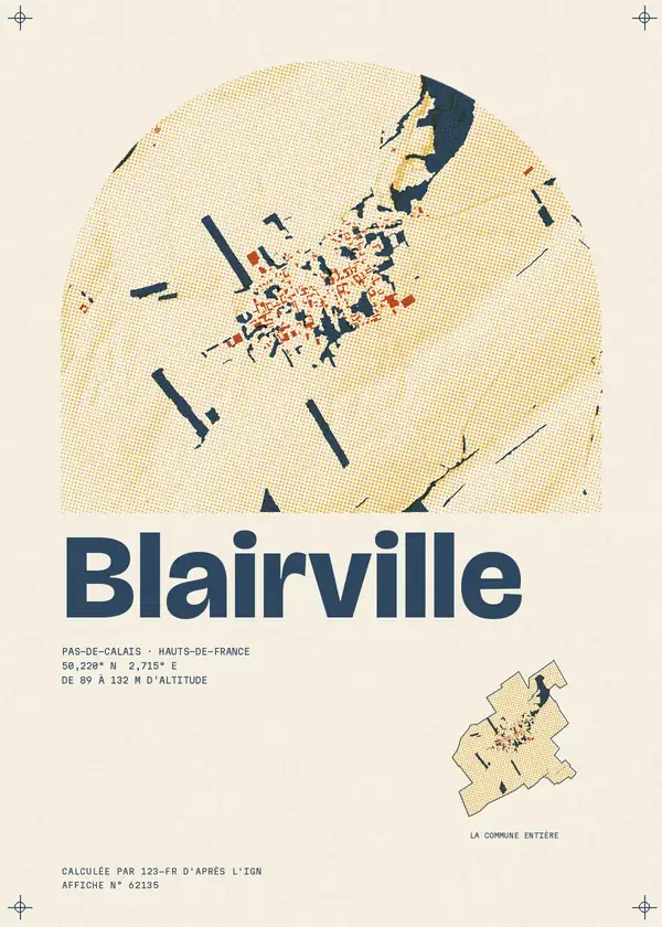 Affiche de Blairville, calculée par 123-fr d'après l'IGN
