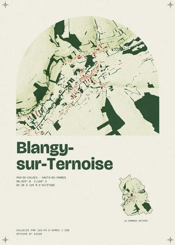 Affiche de Blangy-sur-Ternoise, calculée par 123-fr d'après l'IGN
