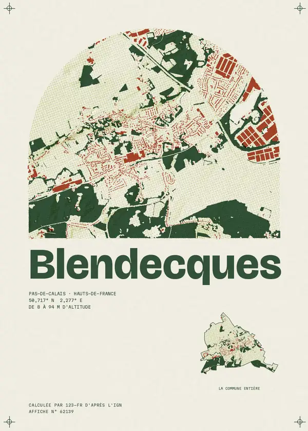 Affiche de Blendecques, calculée par 123-fr d'après l'IGN