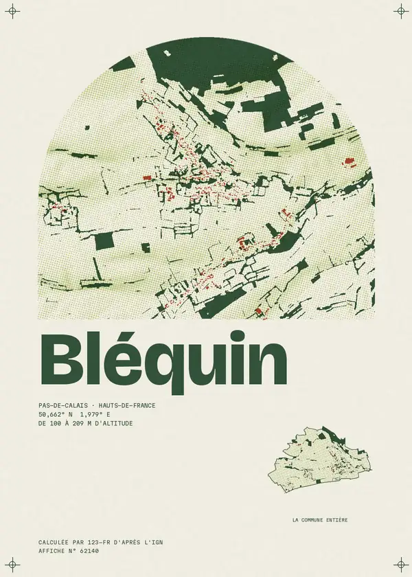 Affiche de Bléquin, calculée par 123-fr d'après l'IGN