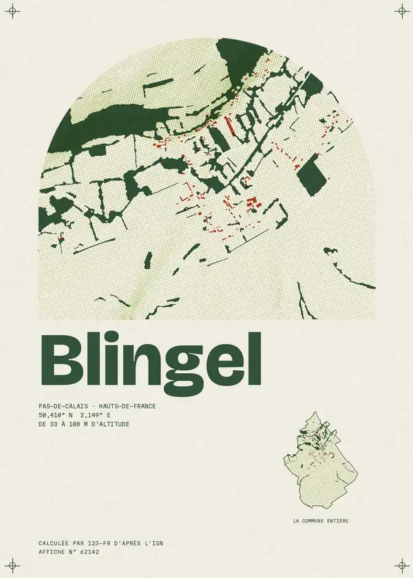 Affiche de Blingel, calculée par 123-fr d'après l'IGN