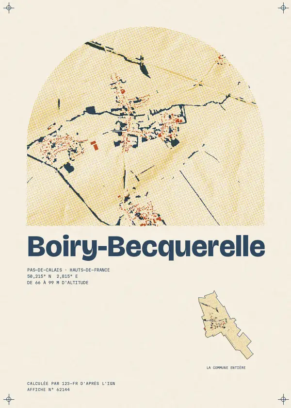 Affiche de Boiry-Becquerelle, calculée par 123-fr d'après l'IGN