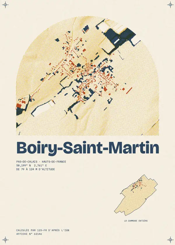 Affiche de Boiry-Saint-Martin, calculée par 123-fr d'après l'IGN