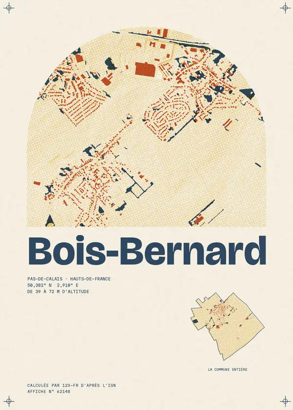 Affiche de Bois-Bernard, calculée par 123-fr d'après l'IGN