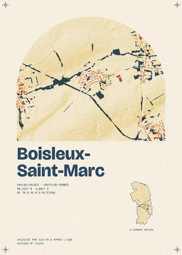 Affiche de Boisleux-Saint-Marc, calculée par 123-fr d'après l'IGN