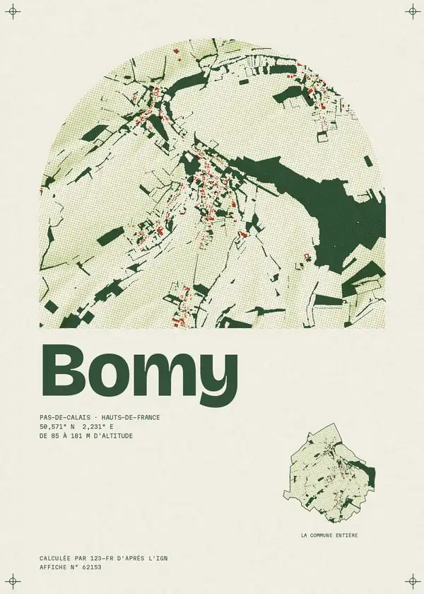 Affiche de Bomy, calculée par 123-fr d'après l'IGN