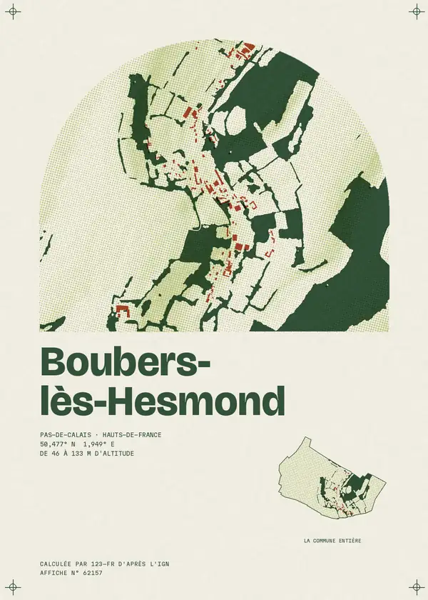 Affiche de Boubers-lès-Hesmond, calculée par 123-fr d'après l'IGN