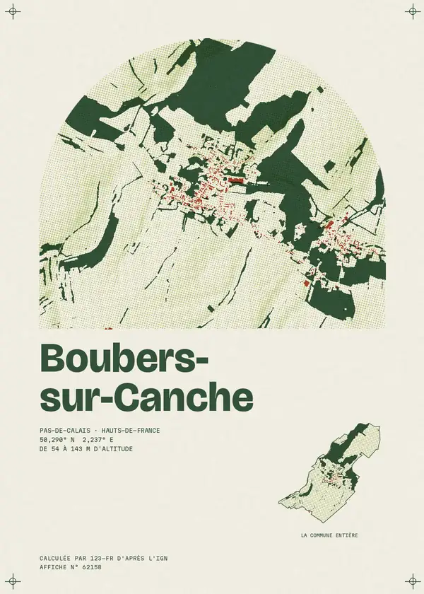 Affiche de Boubers-sur-Canche, calculée par 123-fr d'après l'IGN