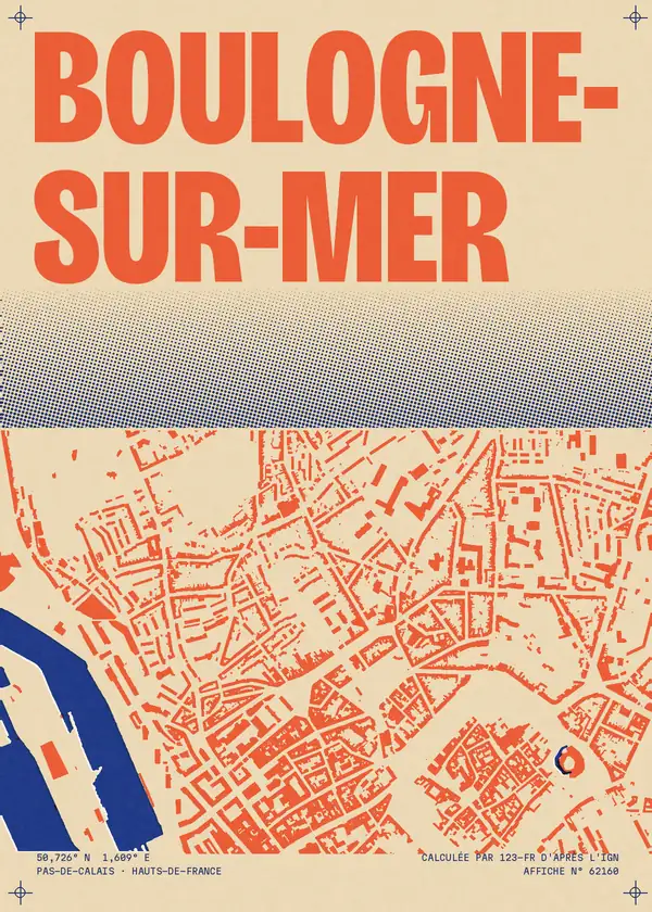 Affiche de Boulogne-sur-Mer, calculée par 123-fr d'après l'IGN