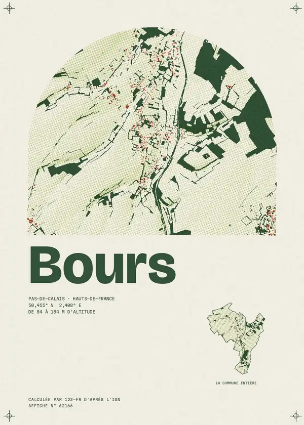Affiche de Bours, calculée par 123-fr d'après l'IGN