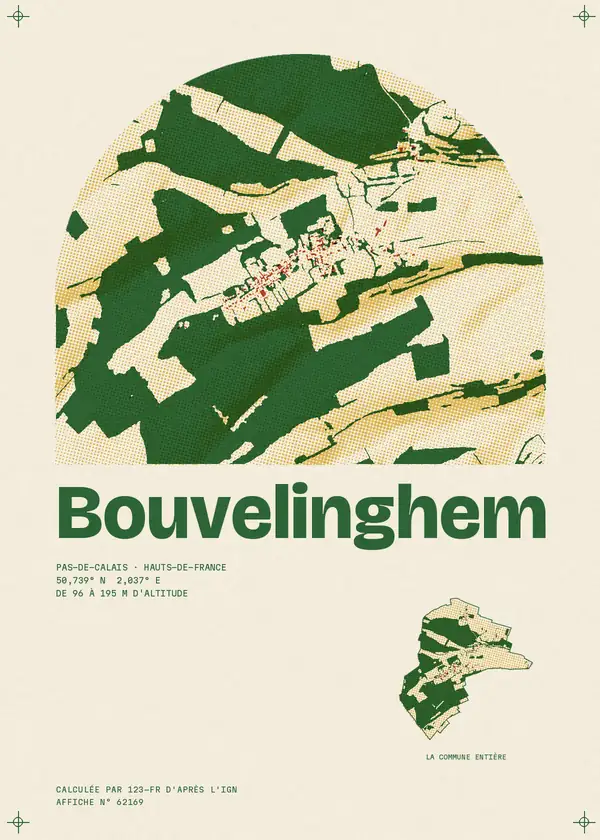 Affiche de Bouvelinghem, calculée par 123-fr d'après l'IGN