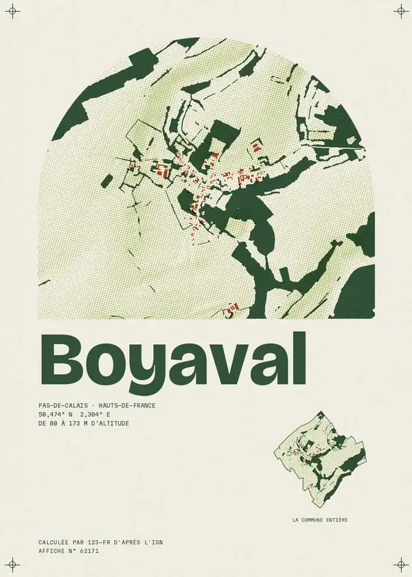 Affiche de Boyaval, calculée par 123-fr d'après l'IGN