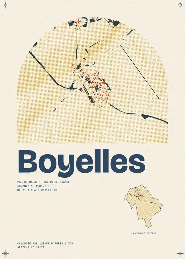 Affiche de Boyelles, calculée par 123-fr d'après l'IGN