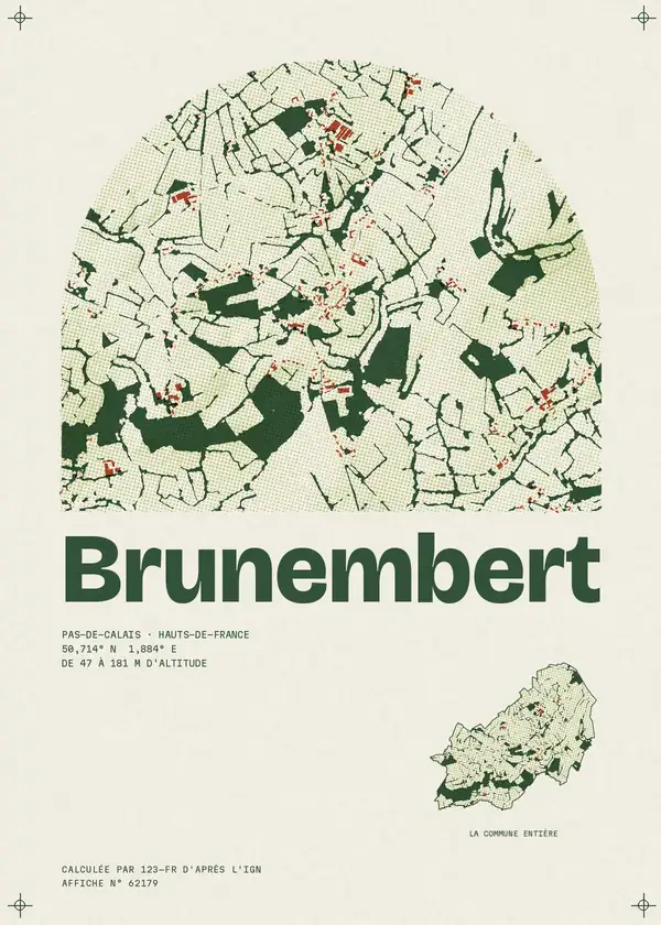 Affiche de Brunembert, calculée par 123-fr d'après l'IGN