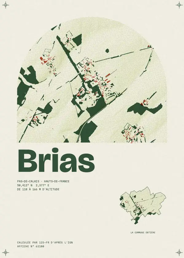 Affiche de Brias, calculée par 123-fr d'après l'IGN