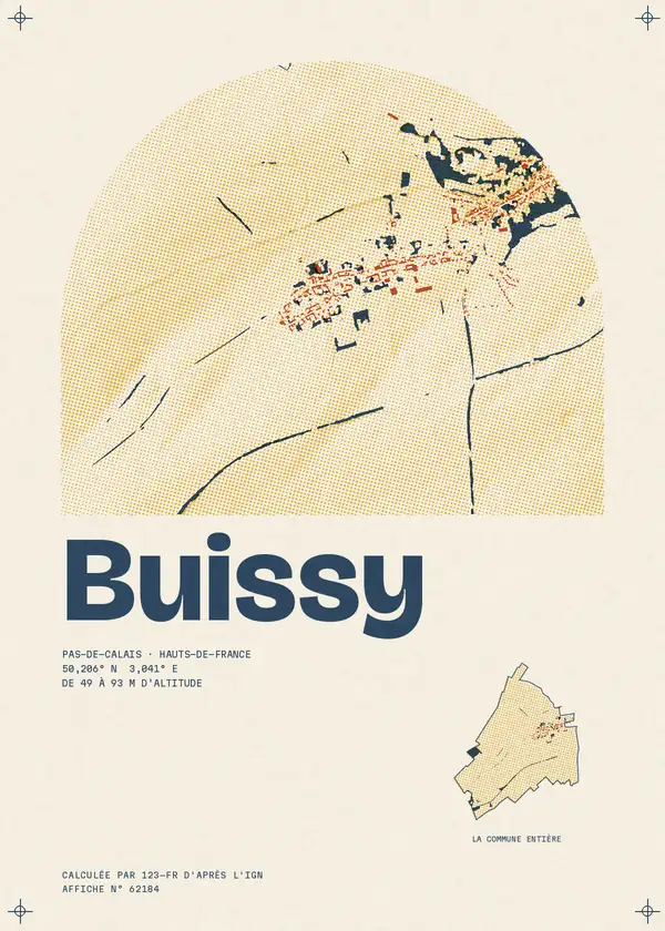 Affiche de Buissy, calculée par 123-fr d'après l'IGN