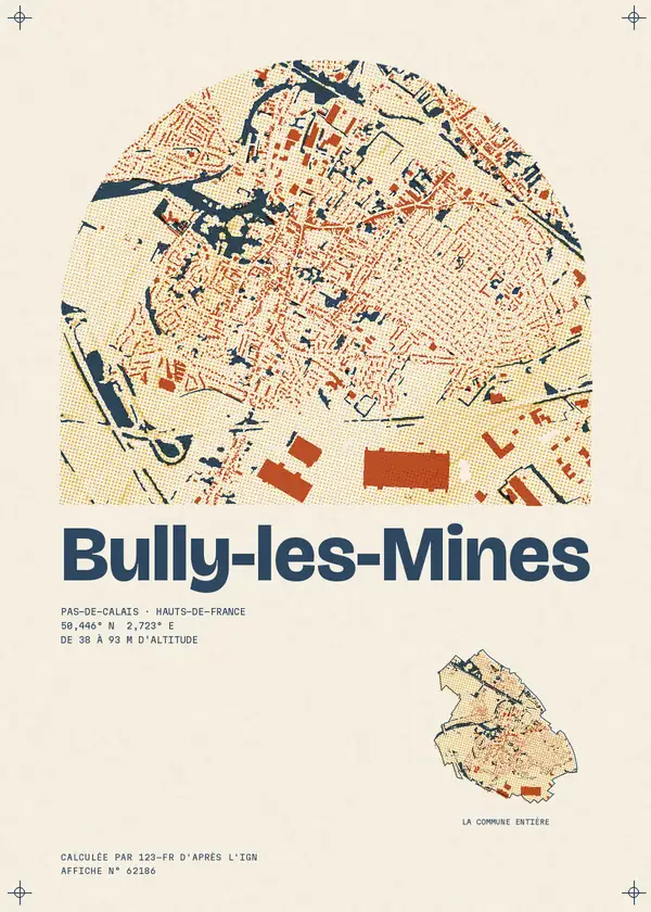 Affiche de Bully-les-Mines, calculée par 123-fr d'après l'IGN