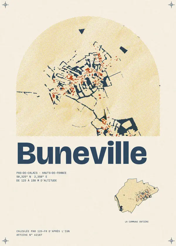 Affiche de Buneville, calculée par 123-fr d'après l'IGN