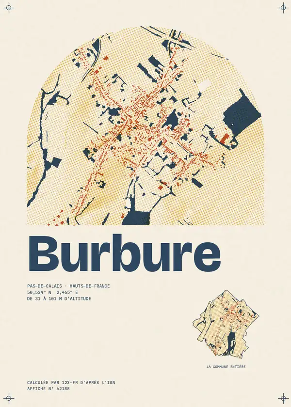 Affiche de Burbure, calculée par 123-fr d'après l'IGN