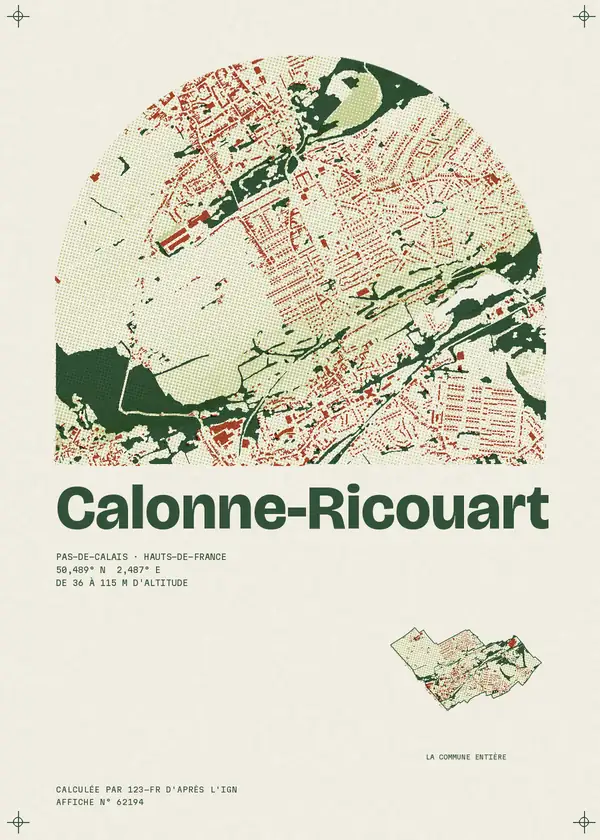Affiche de Calonne-Ricouart, calculée par 123-fr d'après l'IGN
