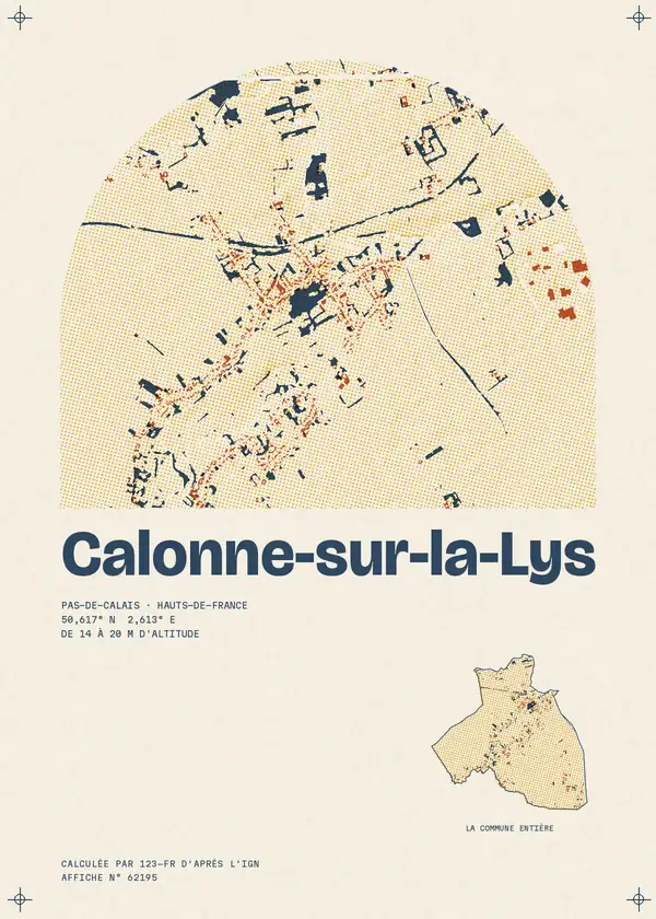 Affiche de Calonne-sur-la-Lys, calculée par 123-fr d'après l'IGN