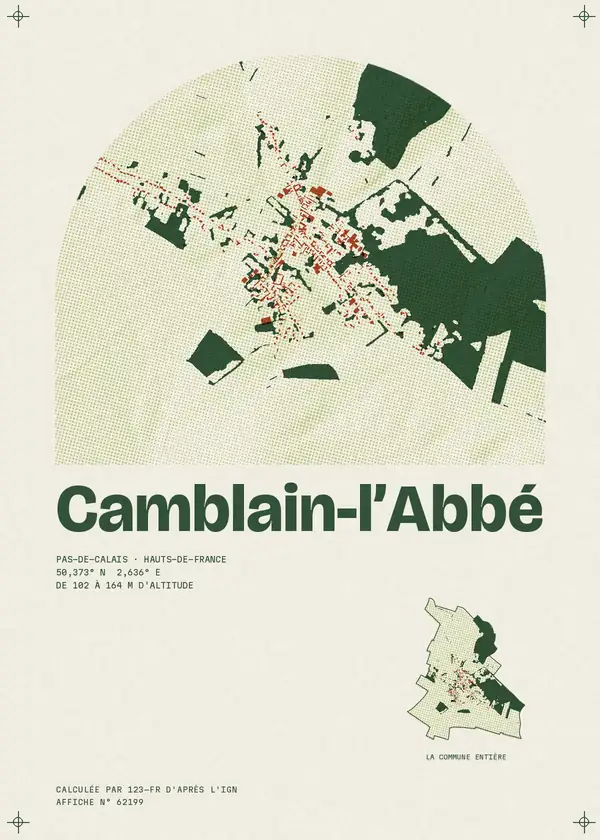 Affiche de Camblain-l'Abbé, calculée par 123-fr d'après l'IGN