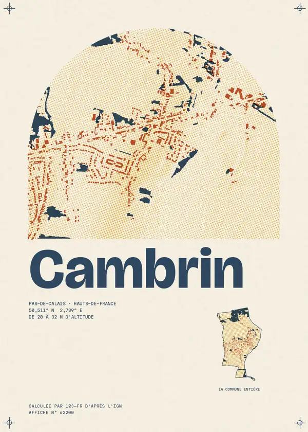 Affiche de Cambrin, calculée par 123-fr d'après l'IGN