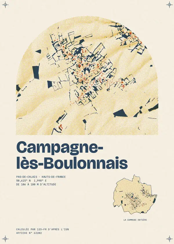 Affiche de Campagne-lès-Boulonnais, calculée par 123-fr d'après l'IGN