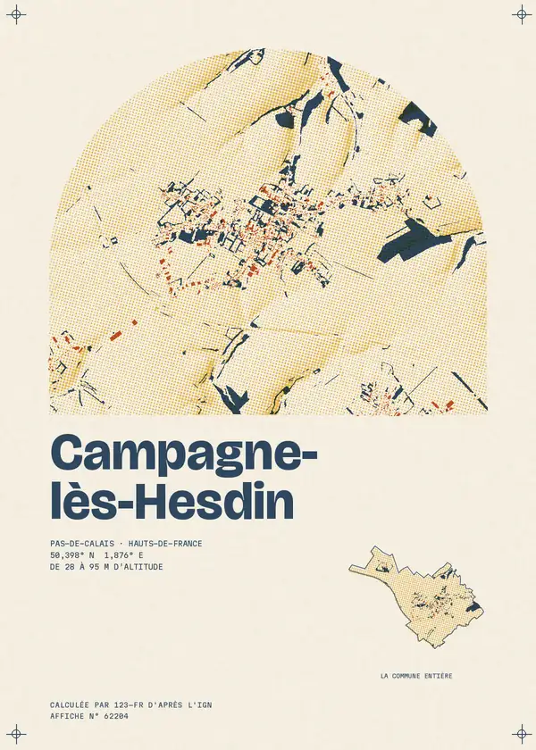 Affiche de Campagne-lès-Hesdin, calculée par 123-fr d'après l'IGN