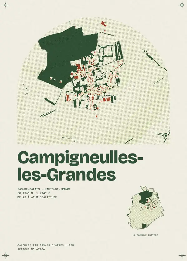 Affiche de Campigneulles-les-Grandes, calculée par 123-fr d'après l'IGN