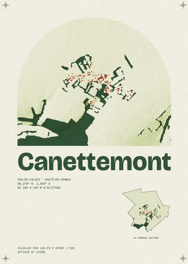 Affiche de Canettemont, calculée par 123-fr d'après l'IGN