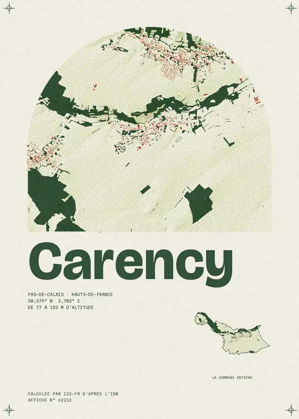 Affiche de Carency, calculée par 123-fr d'après l'IGN