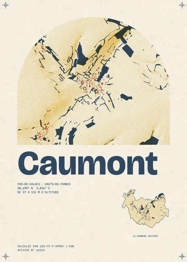 Affiche de Caumont, calculée par 123-fr d'après l'IGN