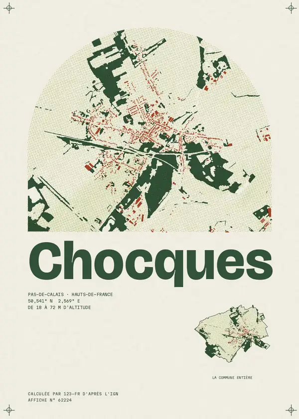 Affiche de Chocques, calculée par 123-fr d'après l'IGN