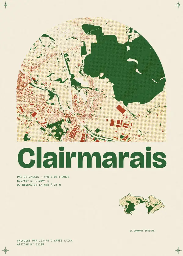 Affiche de Clairmarais, calculée par 123-fr d'après l'IGN