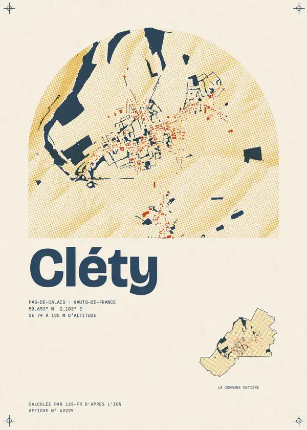 Affiche de Cléty, calculée par 123-fr d'après l'IGN