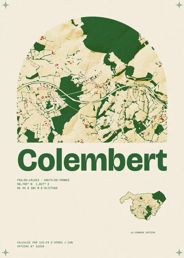 Affiche de Colembert, calculée par 123-fr d'après l'IGN