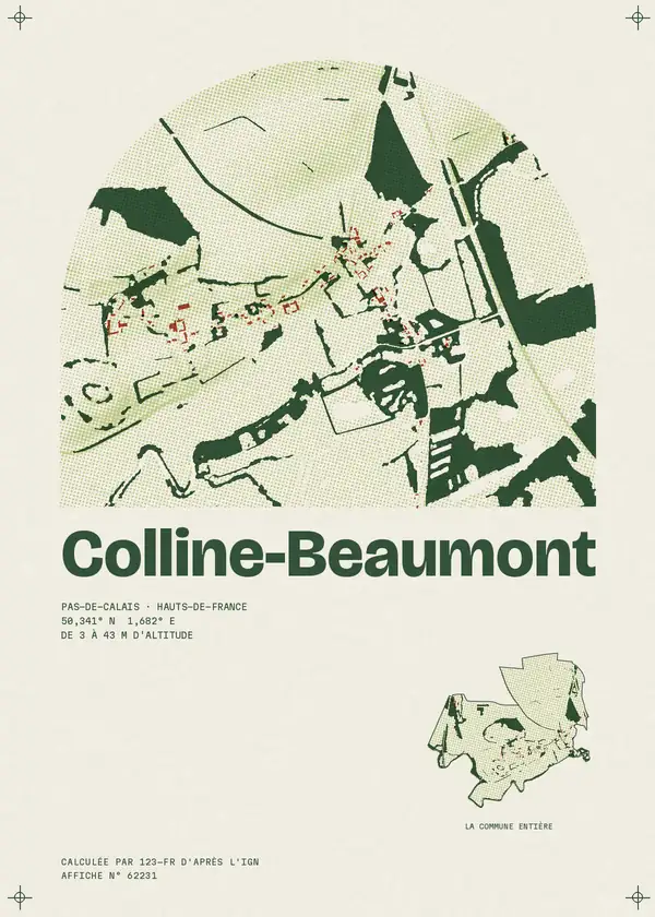 Affiche de Colline-Beaumont, calculée par 123-fr d'après l'IGN